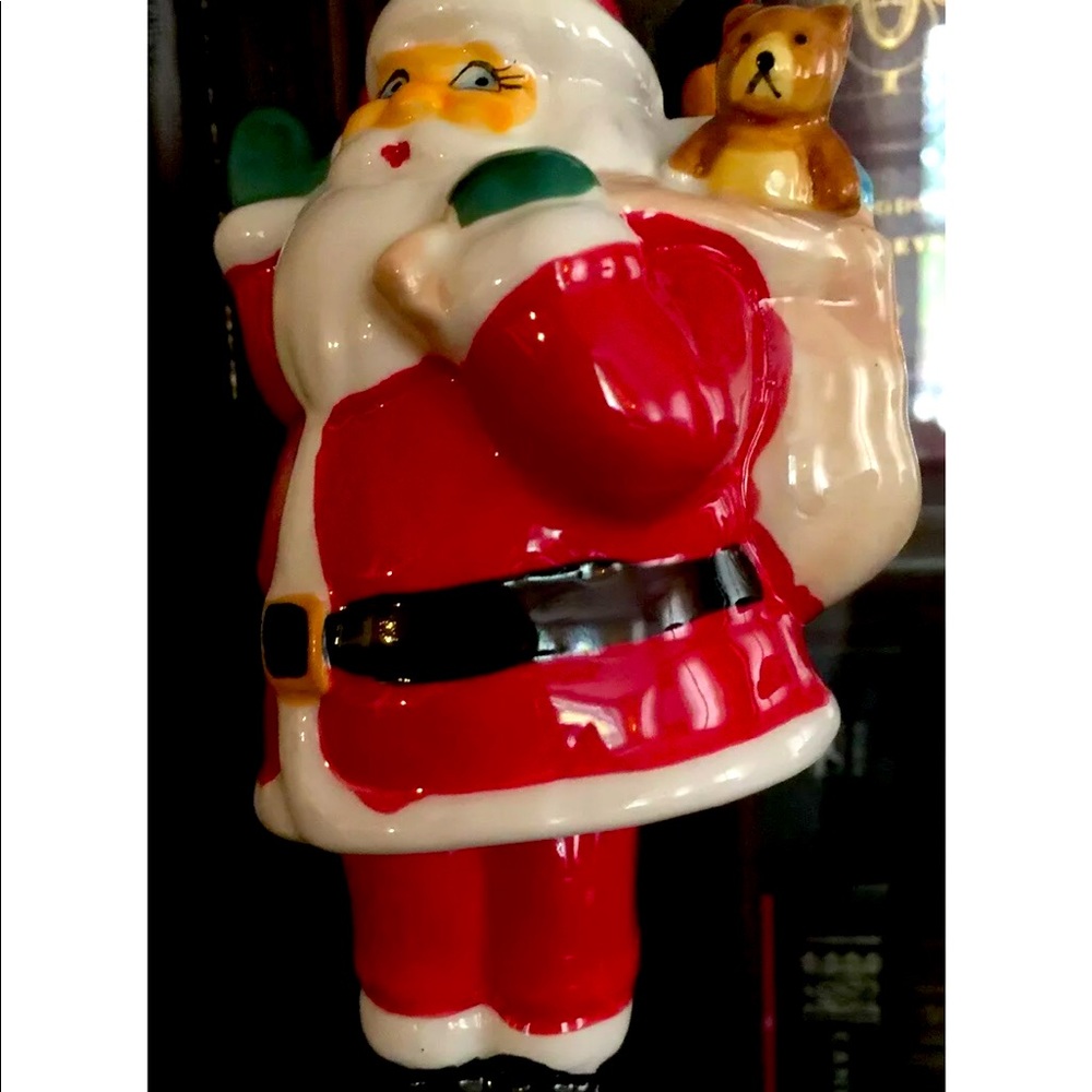 CERAMIC SANTA BELL ORNAMENT XMAS CHRISTMAS